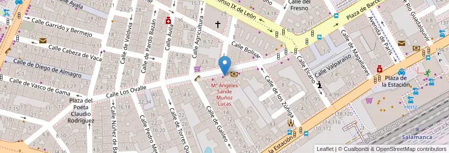 Mapa de ubicacion de Mª Ángeles Sande Muñoz Lucas en Spain, Castile And León, Salamanca, Campo De Salamanca, Salamanca.