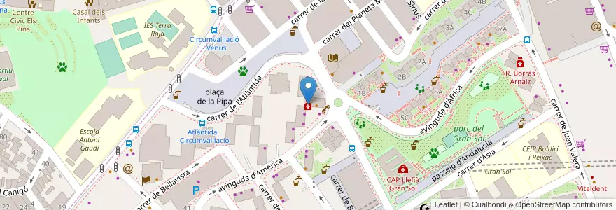 Mapa de ubicacion de M.A. Castells Sanchis en Spagna, Catalunya, Barcelona, Barcelonès, Badalona.