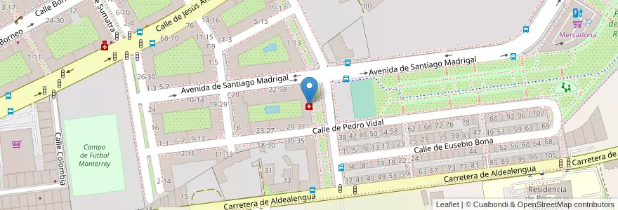 Mapa de ubicacion de Mª Josefa de Sande Medel en España, Castilla Y León, Salamanca, Campo De Salamanca, Salamanca.