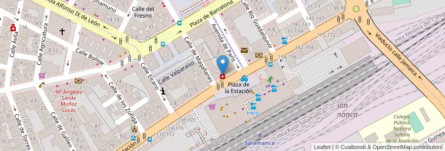 Mapa de ubicacion de Mª Josefa López Hernández en إسبانيا, قشتالة وليون, شلمنقة, دائرة شلمنقة, شلمنقة.