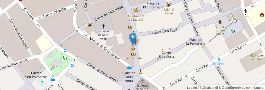 Mapa de ubicacion de Mac Dover en Spanje, Catalonië, Barcelona, Maresme, Mataró.