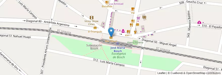 Mapa de ubicacion de Mac Mauri en Argentina, Buenos Aires, Partido De Tres De Febrero, Villa Bosch.