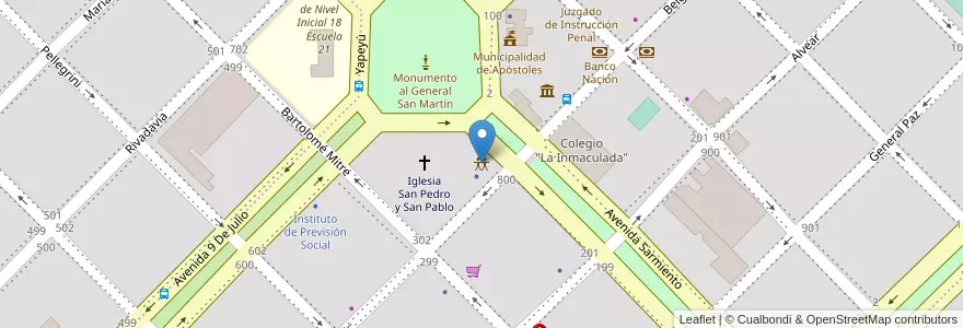Mapa de ubicacion de Mac Tibe en アルゼンチン, ミシオネス州, Departamento Apóstoles, Municipio De Apóstoles, Apóstoles.