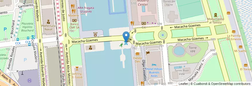 Mapa de ubicacion de Macacha Güemes, Puerto Madero en 아르헨티나, Ciudad Autónoma De Buenos Aires, Comuna 1, 부에노스아이레스.