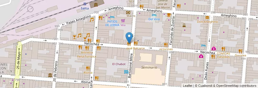 Mapa de ubicacion de Macacha en Arjantin, Salta, Capital, Municipio De Salta, Salta.