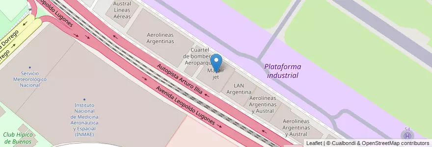 Mapa de ubicacion de Macair jet, Palermo en アルゼンチン, Ciudad Autónoma De Buenos Aires, ブエノスアイレス, Comuna 14.