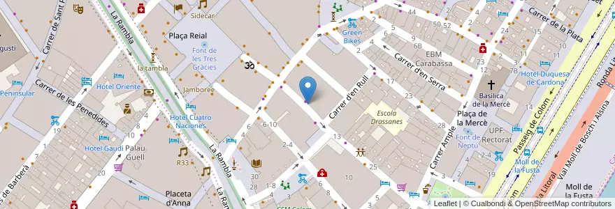 Mapa de ubicacion de Macarena Club en スペイン, カタルーニャ州, Barcelona, バルサルネス, Barcelona.