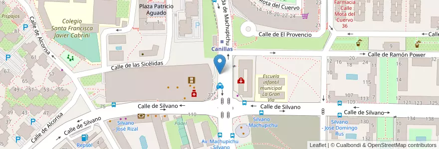 Mapa de ubicacion de MACHUPICHU, AVENIDA, DE,99 en 西班牙, Comunidad De Madrid, Comunidad De Madrid, Área Metropolitana De Madrid Y Corredor Del Henares, Madrid.