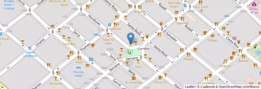 Mapa de ubicacion de Macondo Bar, Palermo en الأرجنتين, Ciudad Autónoma De Buenos Aires, Buenos Aires.