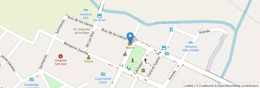 Mapa de ubicacion de Macro en Argentine, Salta, Cachi, Municipio De Cachi, Cachi.