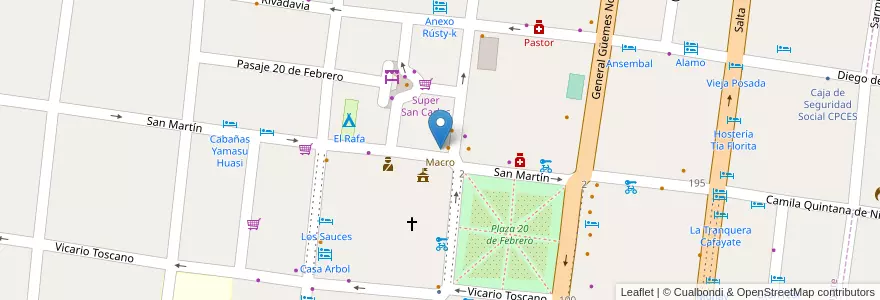 Mapa de ubicacion de Macro en アルゼンチン, サルタ州, Cafayate, Municipio De Cafayate.