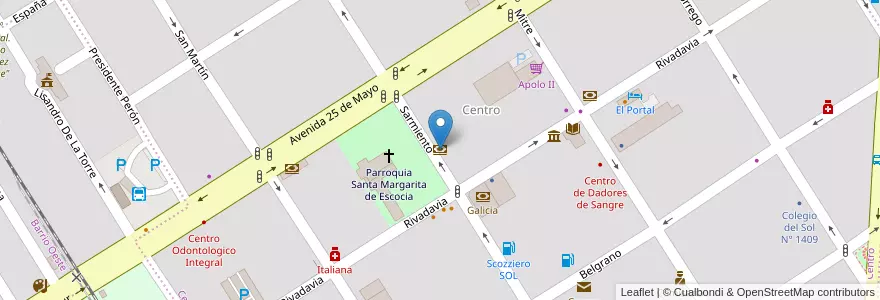 Mapa de ubicacion de Macro en Argentinien, Santa Fe, Departamento San Jerónimo, Municipio De Gálvez, Gálvez.