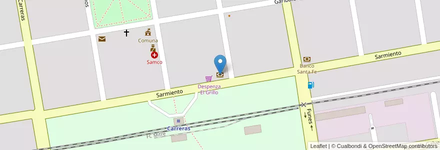 Mapa de ubicacion de Macro en آرژانتین, سانتافه, Departamento General López, Municipio De Carreras.
