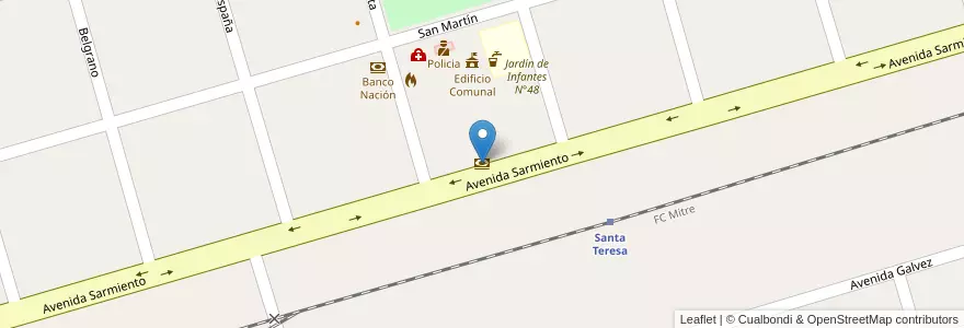 Mapa de ubicacion de Macro en Argentinien, Santa Fe, Departamento Constitución, Municipio De Santa Teresa, Santa Teresa.