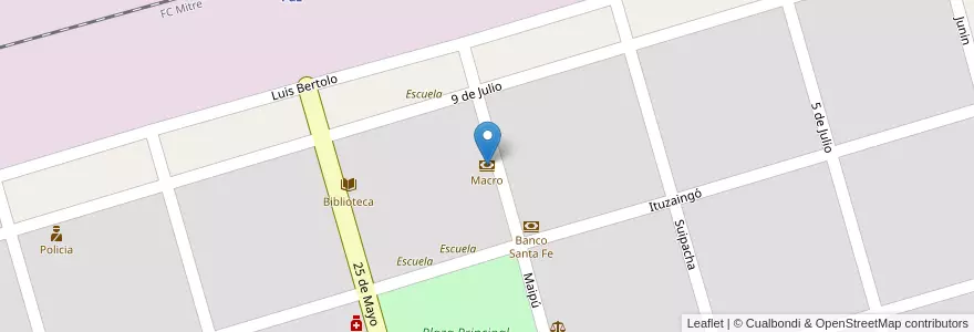 Mapa de ubicacion de Macro en Arjantin, Santa Fe, Departamento Constitución, Municipio De Máximo Paz, Máximo Paz.