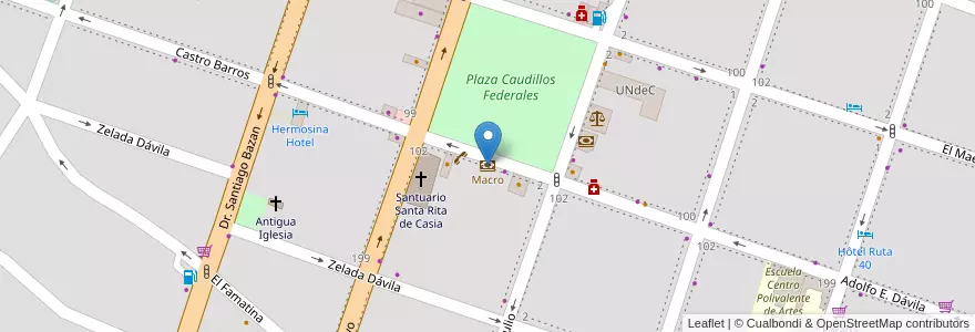Mapa de ubicacion de Macro en アルゼンチン, ラ・リオハ州, Departamento Chilecito, Chilecito.