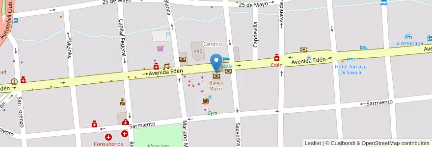Mapa de ubicacion de Macro en Arjantin, Córdoba, Departamento Punilla, Pedanía San Antonio, Municipio De La Falda.