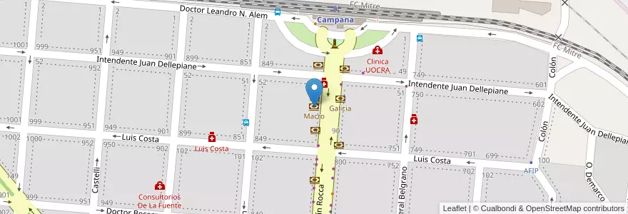 Mapa de ubicacion de Macro en Arjantin, Buenos Aires, Partido De Campana.