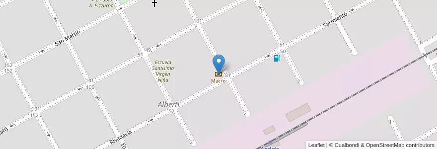 Mapa de ubicacion de Macro en Arjantin, Buenos Aires, Partido De Alberti, Alberti.