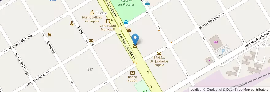 Mapa de ubicacion de Macro en アルゼンチン, チリ, ネウケン州, Departamento Zapala, Zapala, Zapala.