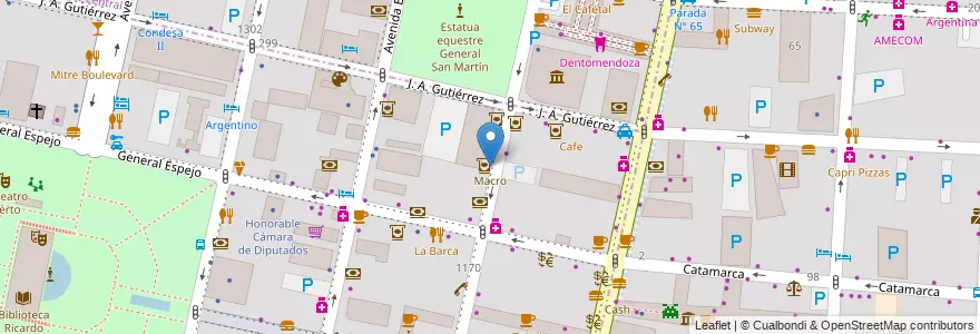 Mapa de ubicacion de Macro en آرژانتین, شیلی, Mendoza, Departamento Capital, Ciudad De Mendoza.