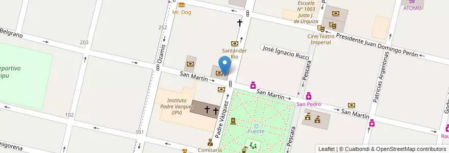 Mapa de ubicacion de Macro en 아르헨티나, 칠레, Mendoza, Departamento Maipú, Distrito Ciudad De Maipú, Maipú.