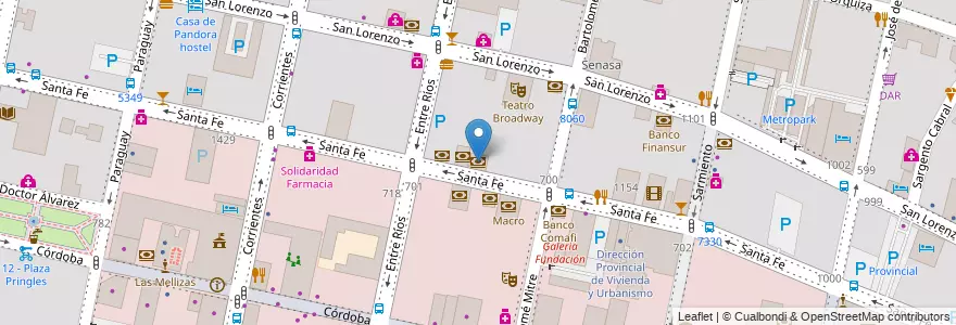 Mapa de ubicacion de Macro en Аргентина, Санта-Фе, Departamento Rosario, Municipio De Rosario, Росарио.