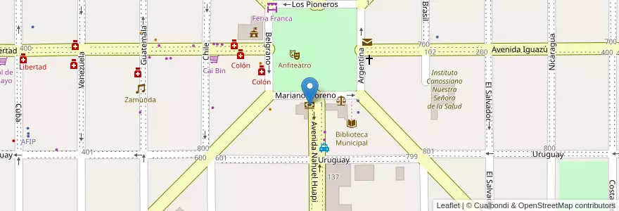 Mapa de ubicacion de Macro en アルゼンチン, ミシオネス州, Departamento San Ignacio, Municipio De Jardín América.