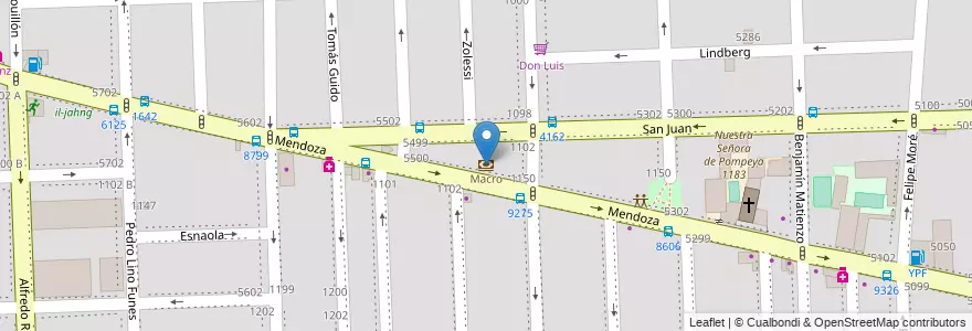 Mapa de ubicacion de Macro en Arjantin, Santa Fe, Departamento Rosario, Municipio De Rosario, Rosario.