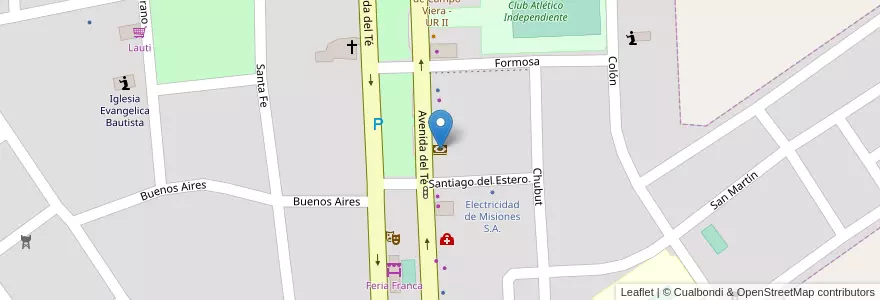Mapa de ubicacion de Macro en アルゼンチン, ミシオネス州, Departamento Oberá, Municipio De Campo Viera, Campo Viera.