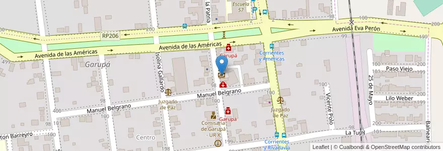 Mapa de ubicacion de Macro en 阿根廷, Misiones, Departamento Capital, Municipio De Garupá, Garupá.