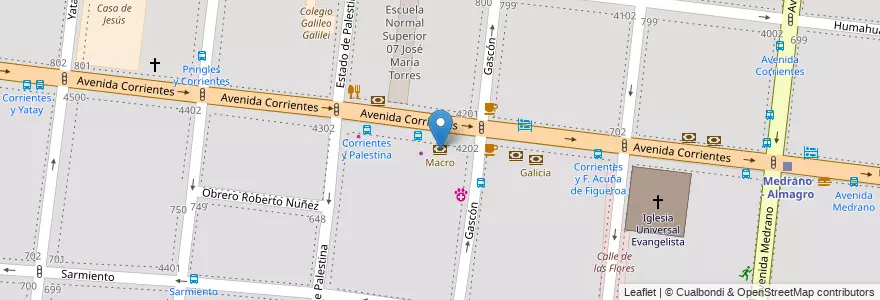 Mapa de ubicacion de Macro, Almagro en Argentina, Ciudad Autónoma De Buenos Aires, Comuna 5, Buenos Aires.