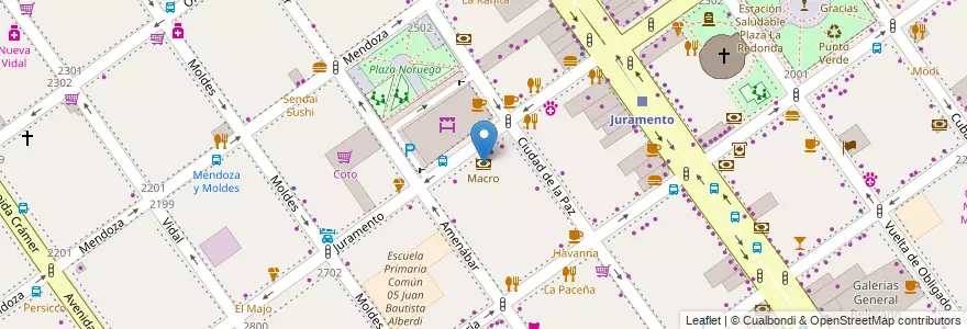 Mapa de ubicacion de Macro, Belgrano en الأرجنتين, Ciudad Autónoma De Buenos Aires, Buenos Aires, Comuna 13.