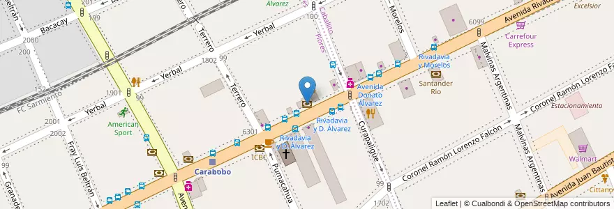 Mapa de ubicacion de Macro, Flores en Argentinië, Ciudad Autónoma De Buenos Aires, Comuna 7, Buenos Aires.
