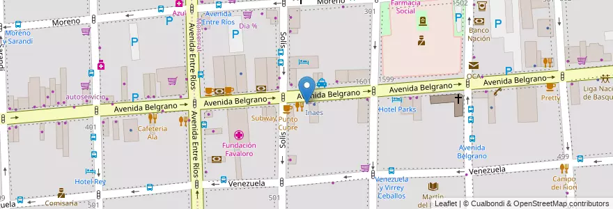 Mapa de ubicacion de Macro, Montserrat en Arjantin, Ciudad Autónoma De Buenos Aires, Comuna 1, Buenos Aires.