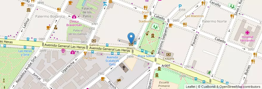 Mapa de ubicacion de Macro, Palermo en Argentinien, Ciudad Autónoma De Buenos Aires, Buenos Aires, Comuna 14.