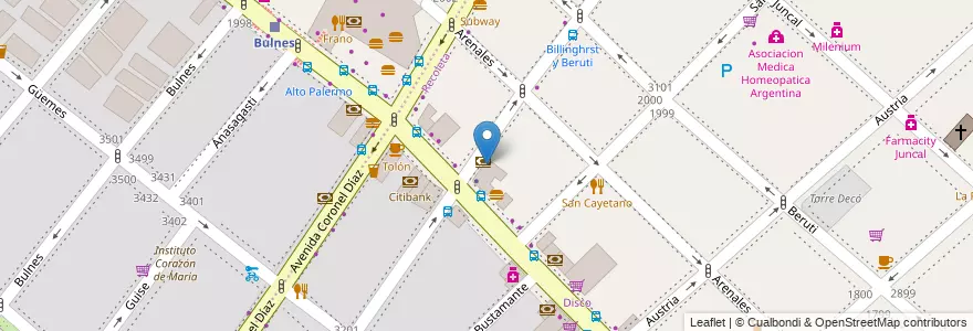 Mapa de ubicacion de Macro, Recoleta en Argentine, Ciudad Autónoma De Buenos Aires, Comuna 2, Buenos Aires.