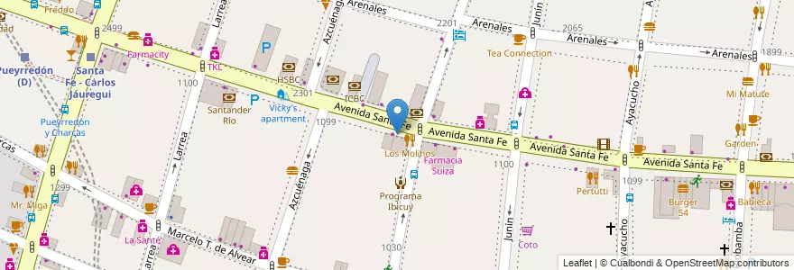 Mapa de ubicacion de Macro, Recoleta en 阿根廷, Ciudad Autónoma De Buenos Aires, Comuna 2, 布宜诺斯艾利斯.