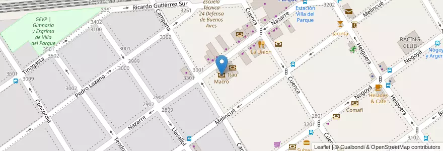 Mapa de ubicacion de Macro, Villa del Parque en Argentina, Ciudad Autónoma De Buenos Aires, Buenos Aires, Comuna 11.