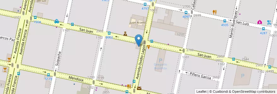 Mapa de ubicacion de Maderas Amiano en アルゼンチン, サンタフェ州, Departamento Rosario, Municipio De Rosario, ロサリオ.