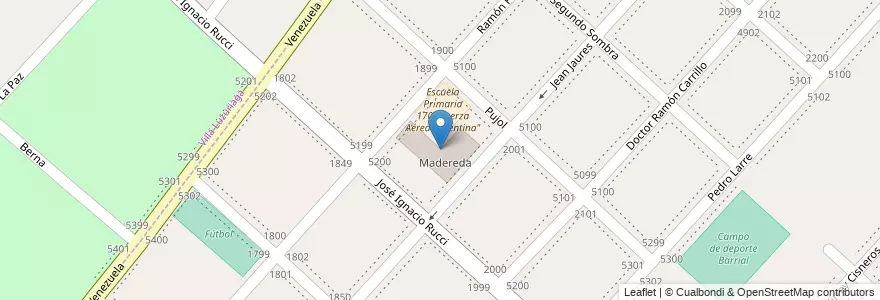 Mapa de ubicacion de Madereda en Arjantin, Buenos Aires, Partido De La Matanza, Isidro Casanova.