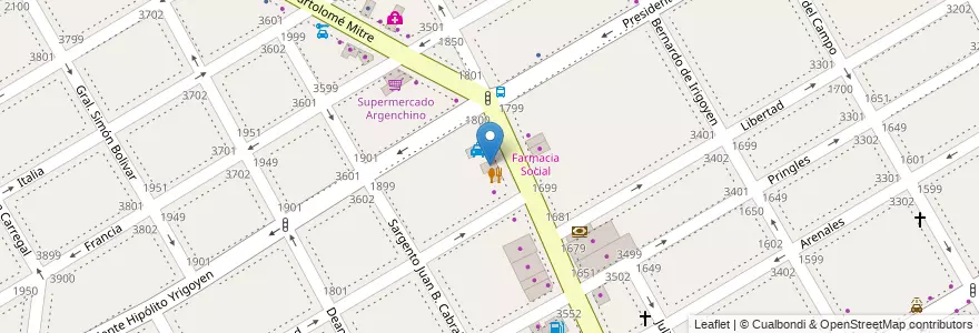 Mapa de ubicacion de Maderera San Antonio en アルゼンチン, ブエノスアイレス州, Partido De Vicente López, Vicente López.