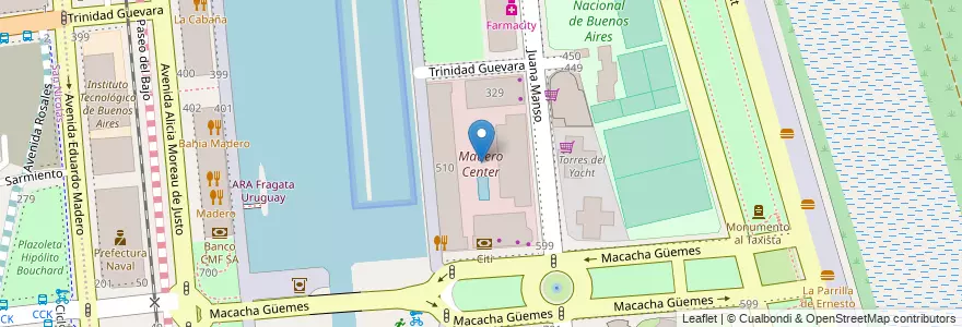 Mapa de ubicacion de Madero Center, Puerto Madero en Argentinië, Ciudad Autónoma De Buenos Aires, Comuna 1, Buenos Aires.