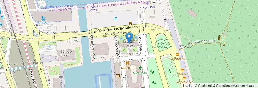 Mapa de ubicacion de Madero Office, Puerto Madero en Argentine, Ciudad Autónoma De Buenos Aires, Buenos Aires.