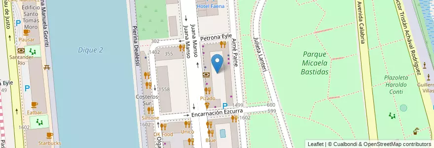Mapa de ubicacion de Madero Plaza, Puerto Madero en آرژانتین, Ciudad Autónoma De Buenos Aires, Comuna 1, Buenos Aires.