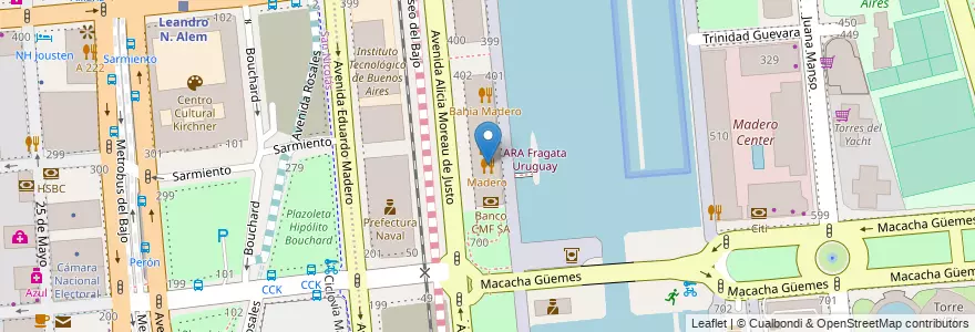 Mapa de ubicacion de Madero, Puerto Madero en الأرجنتين, Ciudad Autónoma De Buenos Aires, Comuna 1, Buenos Aires.