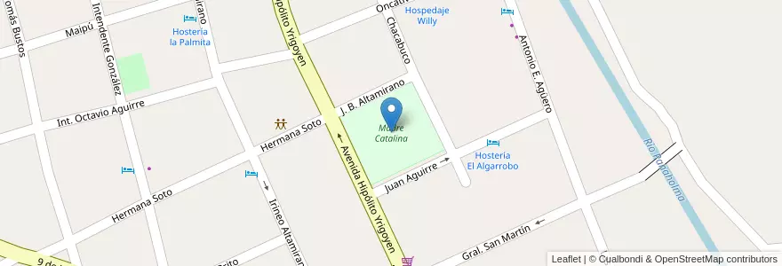 Mapa de ubicacion de Madre Catalina en アルゼンチン, コルドバ州, Departamento San Alberto, Villa Cura Brochero, Pedanía Tránsito, Municipio De Villa Cura Brocheroa.