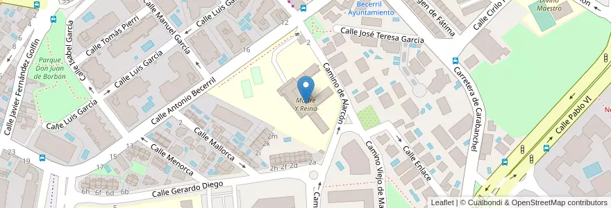 Mapa de ubicacion de Madre Y Reina en Sepanyol, Comunidad De Madrid, Comunidad De Madrid, Área Metropolitana De Madrid Y Corredor Del Henares, Pozuelo De Alarcón.