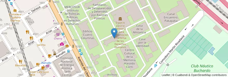 Mapa de ubicacion de Madres de Plaza de Mayo Línea Fundadora, Nuñez en アルゼンチン, Ciudad Autónoma De Buenos Aires, ブエノスアイレス, Comuna 13.