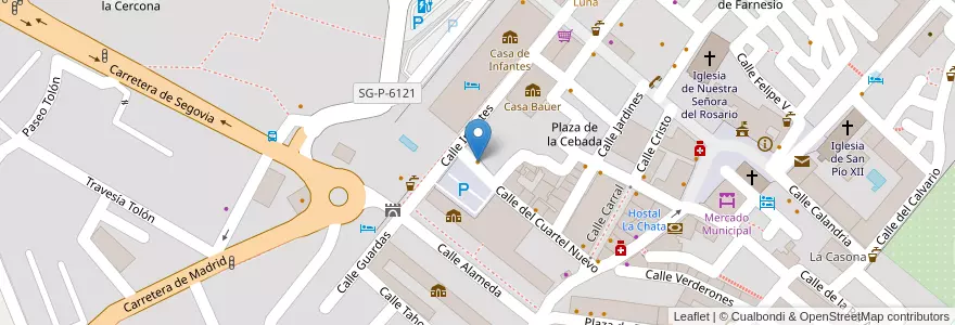 Mapa de ubicacion de Madrid en Espagne, Castille-Et-León, Ségovie, Real Sitio De San Ildefonso.